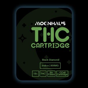 THC Vape Carts - Premium 800MG THC Cartridge - Black Diamond (Indica)